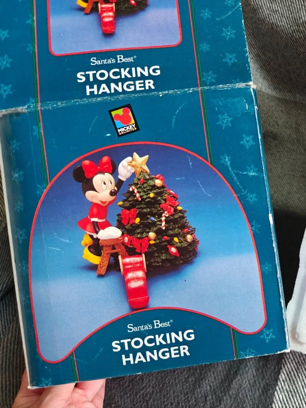 Vintage 1990s Disney Santa's Best Minnie Mouse Christmas Stocking Hanger Holder